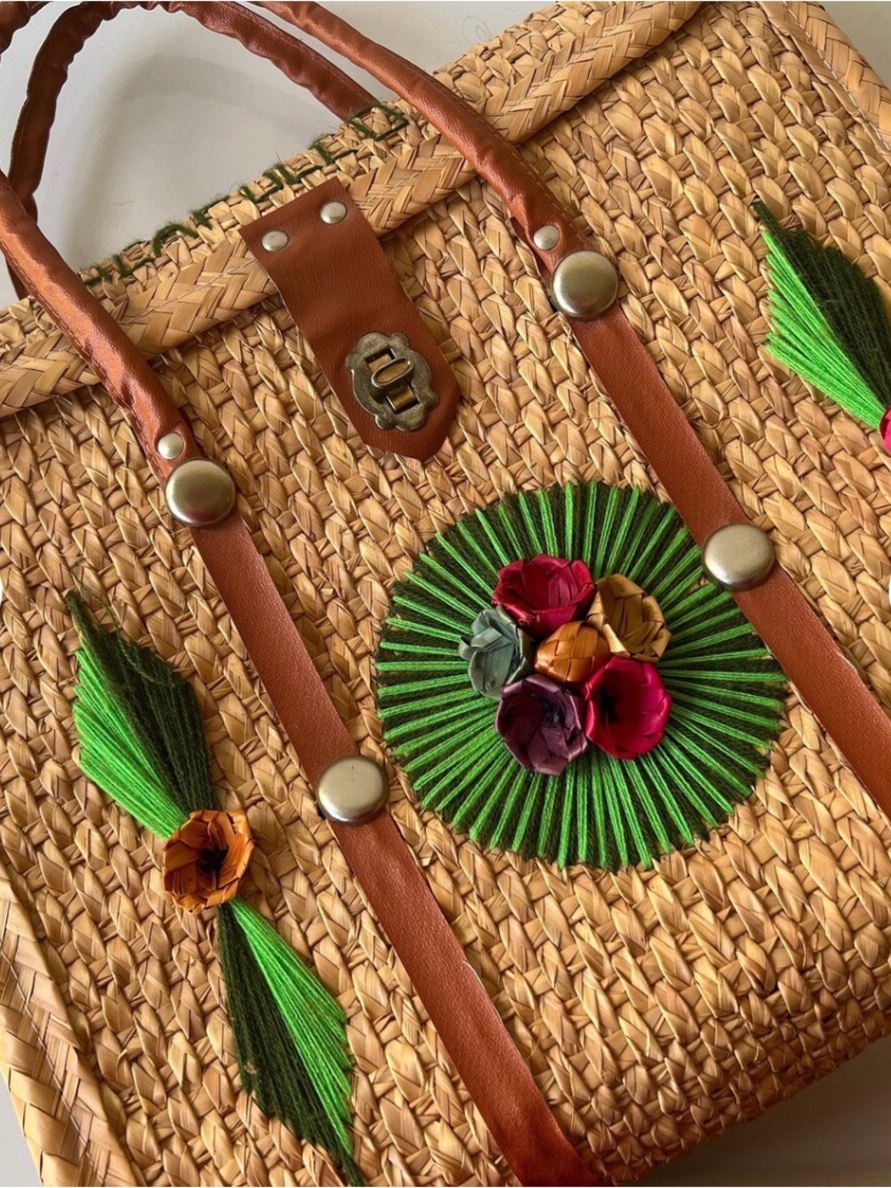 Vintage Acapulco Straw Bag Great Size 14 Inches/Vintage